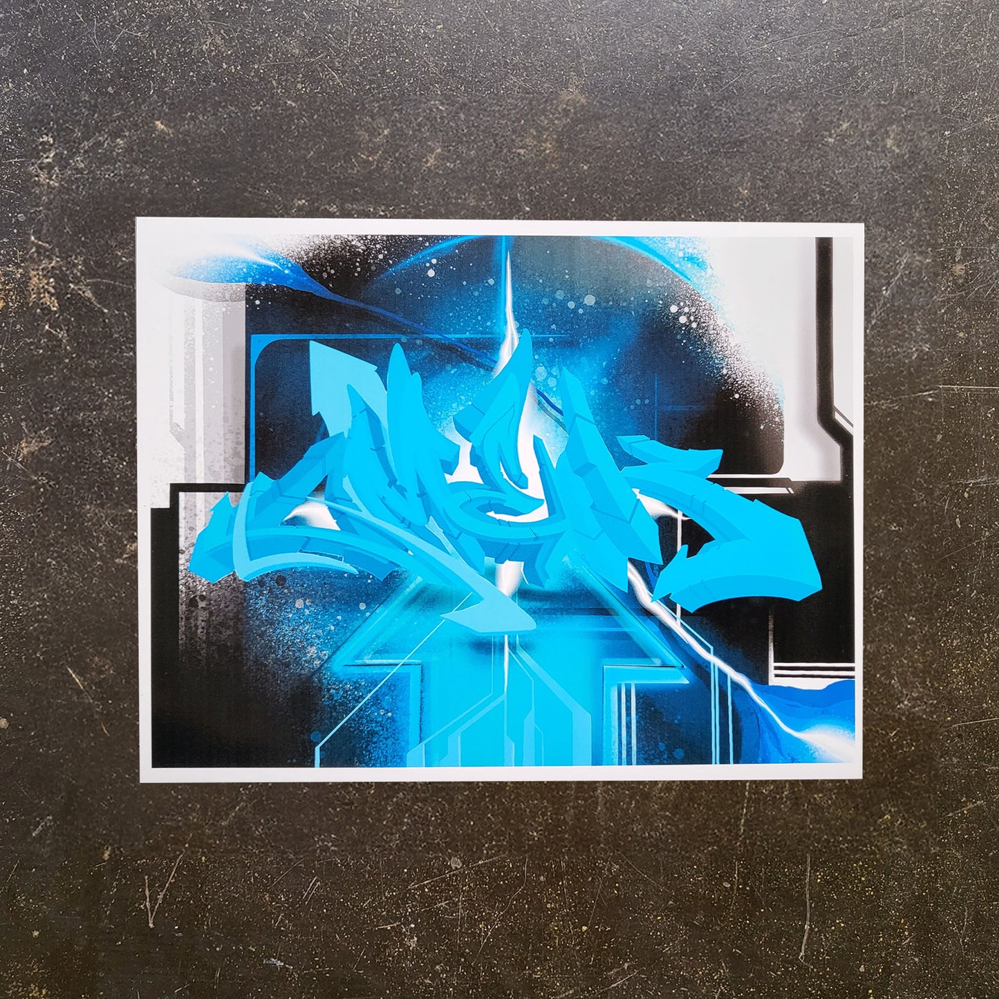 Graffiti style artist paper print.