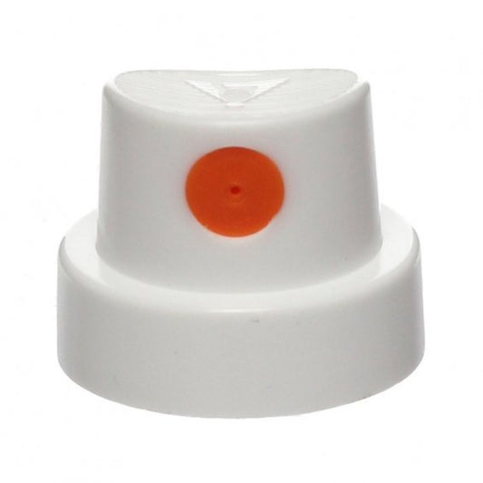 White cap with an orange dot