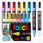 POSCA water-based art paint markers, size 5M medium round, eight piece pack in pastel colors.