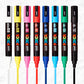 POSCA water-based art paint markers, size 5M medium round,  eight piece pack in primary colors.