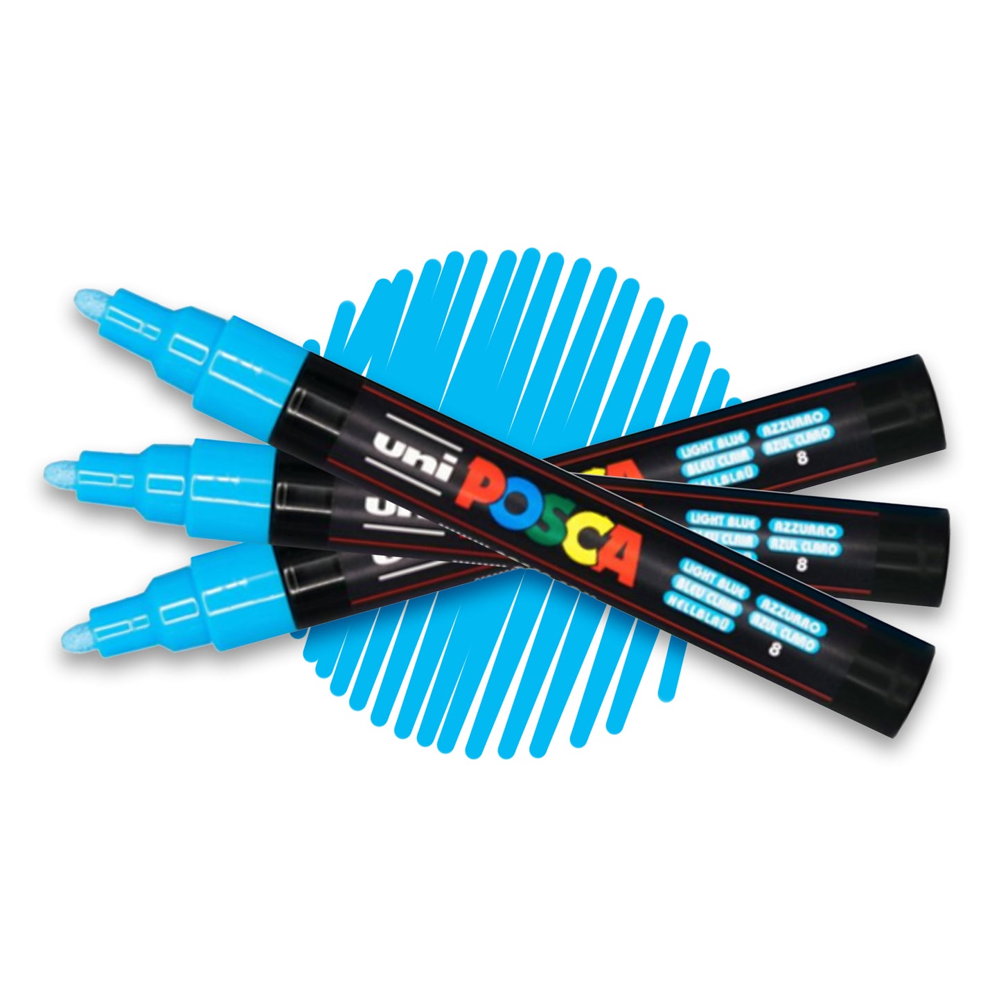 POSCA 5M artist water-based paint marker in light blue