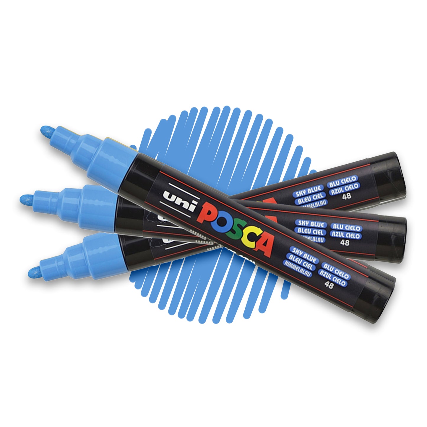 POSCA 5M artist water-based paint marker in sky blue