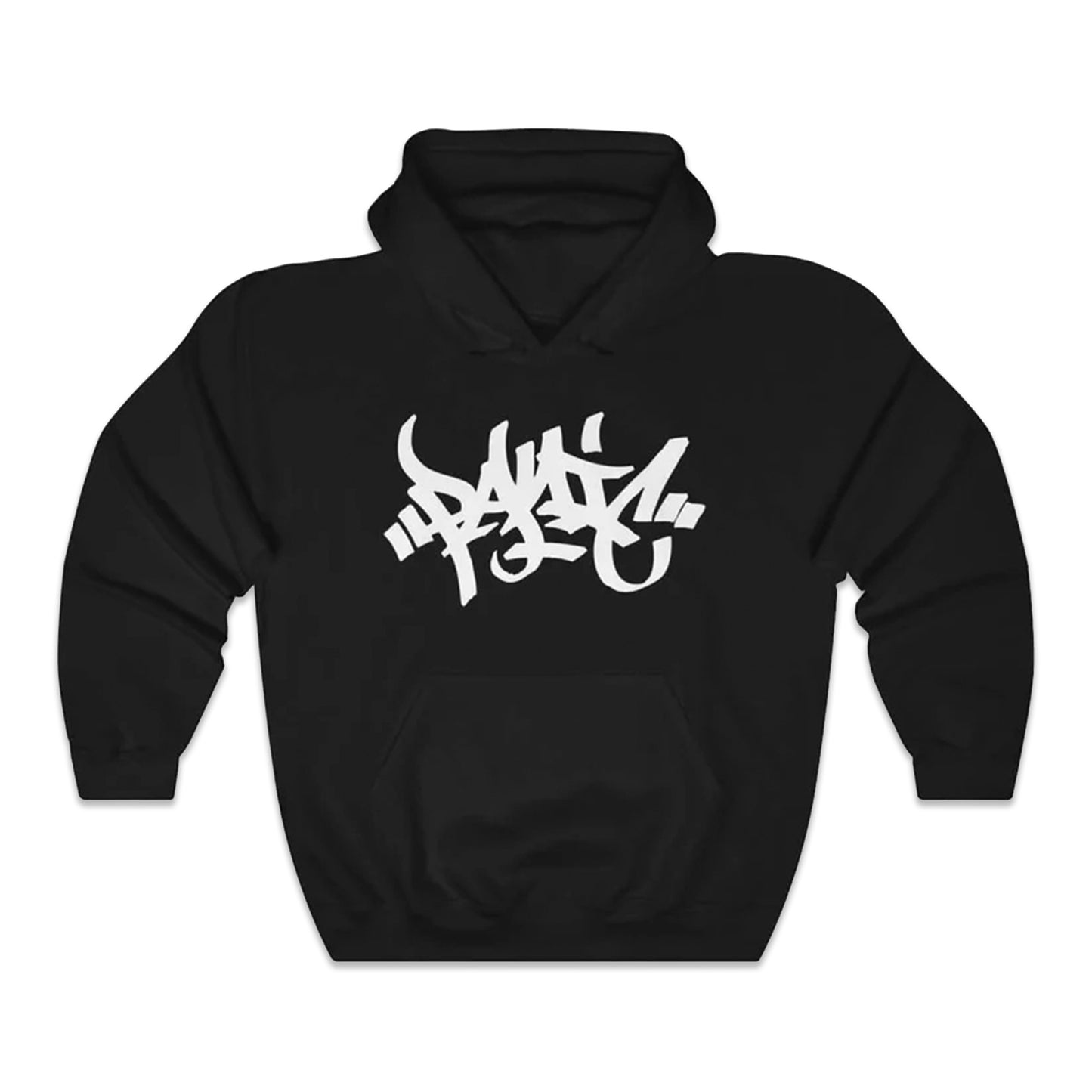 Panic 39 tag hoodie with the a white centered "panic" graffiti tag.