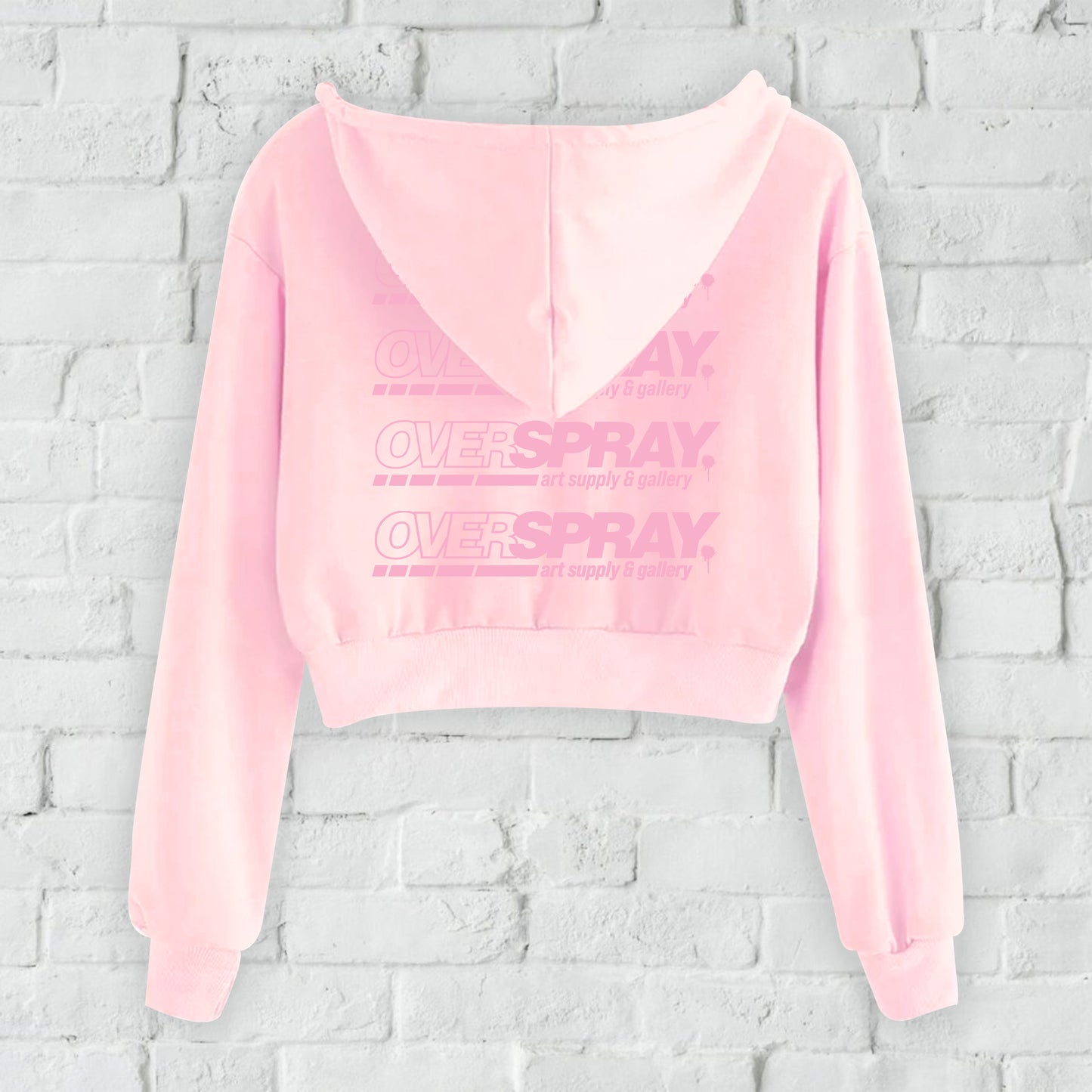 Pink Cropped Hoodie