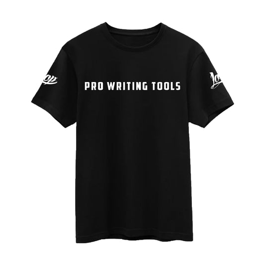 loop can brand shirt in black with white print on the front chest area.
