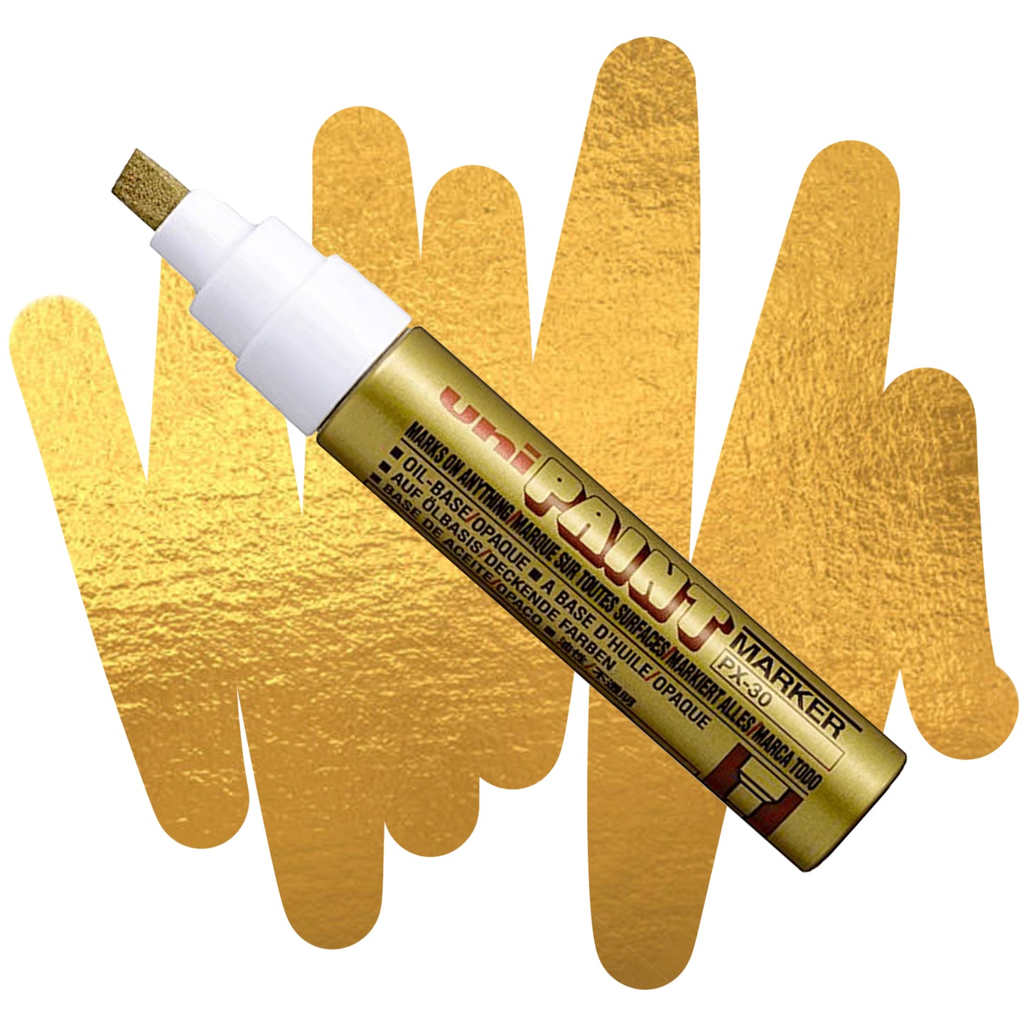 Uni paint chisel tip markers px-30 in gold.