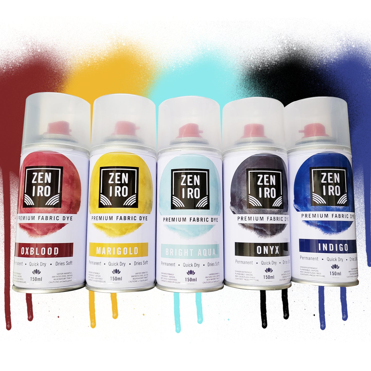 Zeniro Permanent Aerosol Fabric Dye Set