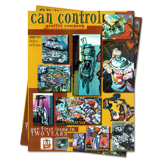 Magazine cover of 'Can Control Graffiti Company' with colorful artwork and text.