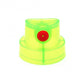 neon green frogger fat cap with red dot