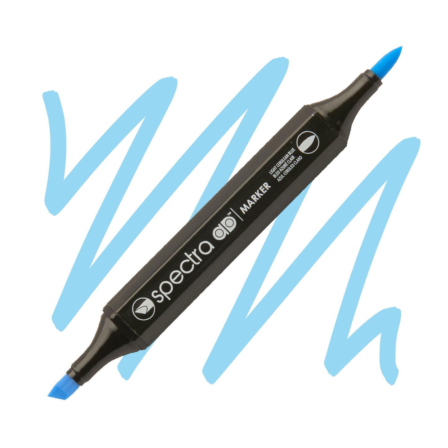 light cerulean blue double ended brush