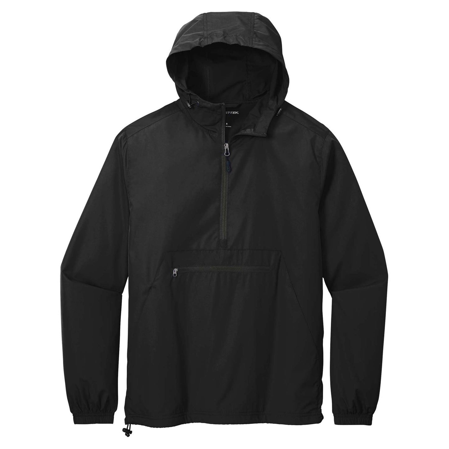 all black windbreaker with hoodie