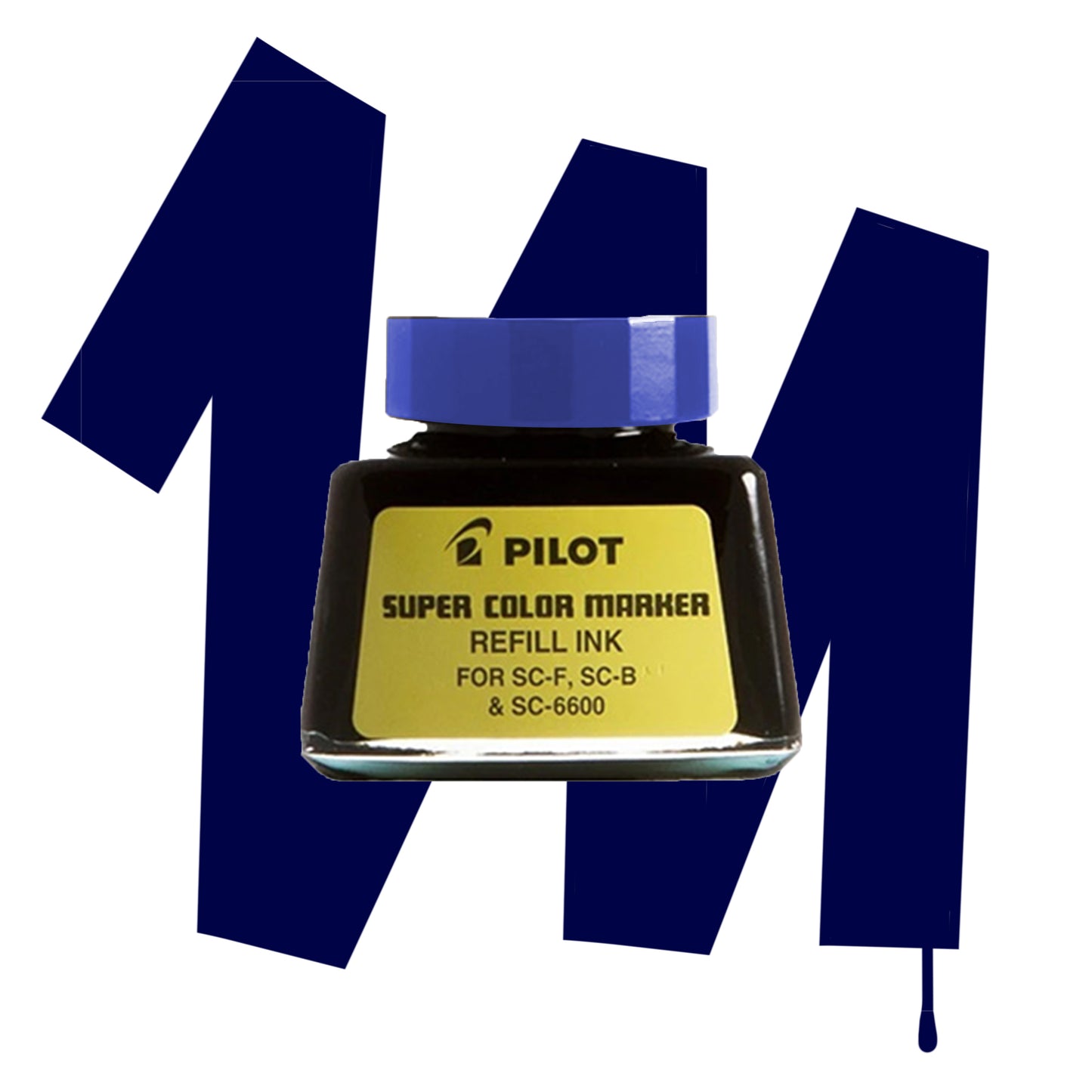 Pilot xylene based marker ink in blue.