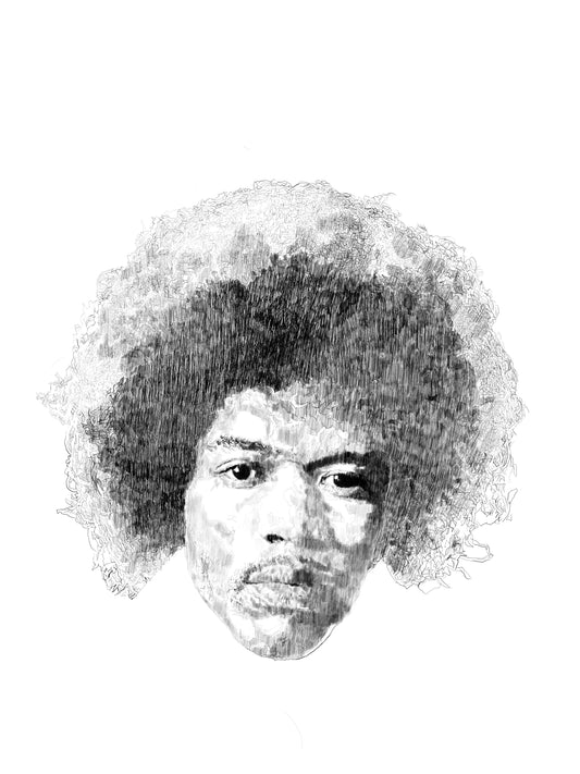 Jimi Hendrix Portrait Print