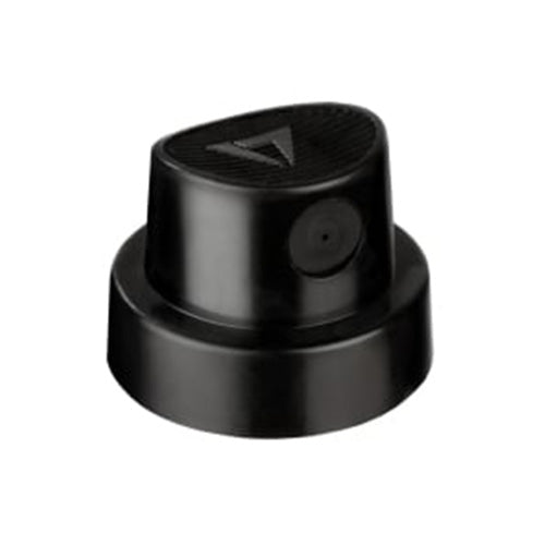 A black spray paint cap