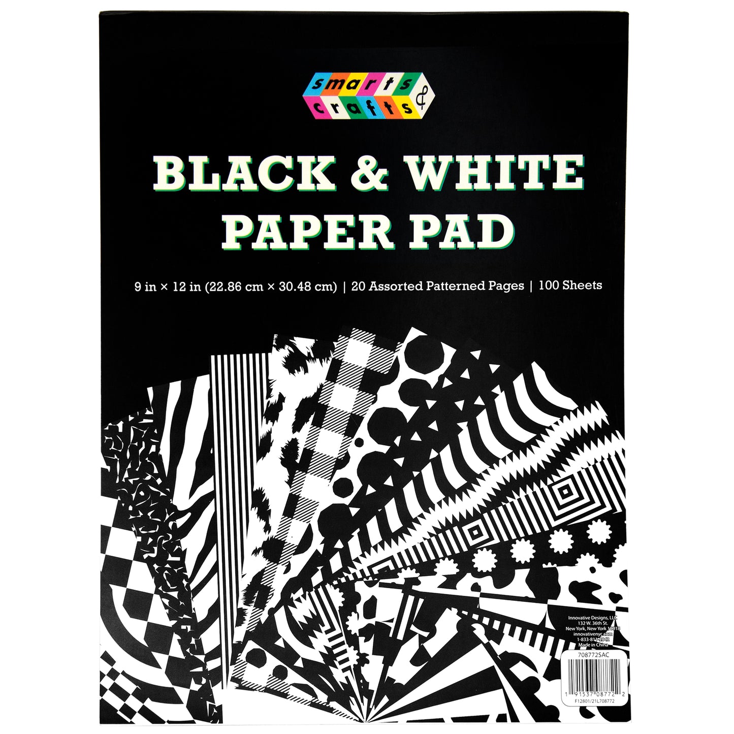 Smarts & Crafts Black and white paper pad 100 shets