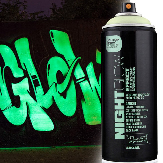 Montana Colors - Glow in the Dark Spray Paint 🤩Luminous Paint 400 When  charged with light it glows in the dark and also reacts to black light. 📷  LAYUP