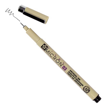 03 black sakura micron fine line pen