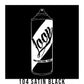 A white outline drawing of a black spray paint can with the word "Loop" written on the face in script. The background is a black color swatch with a white border with the words "104 Satin Black" at the bottom.