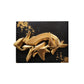 Gold painted resin sculpture on wood panel by graffiti artist Man One #1 of3.