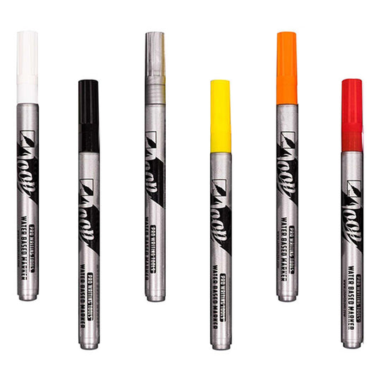 Loop 2mm water based paint markers on white background.