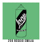A black outline drawing of a Emerald Green spray paint can with the word "Loop" written on the face in script. The background is a color swatch of the same Emerald Green with a white border with the words "259 Reggio Emilia" at the bottom.