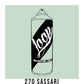 A black outline drawing of a light mint spray paint can with the word "Loop" written on the face in script. The background is a color swatch of the same light mint with a white border with the words "270 Sassari" at the bottom.