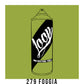 A black outline drawing of a light olive spray paint can with the word "Loop" written on the face in script. The background is a color swatch of the same light olive with a white border with the words "279 Foggia" at the bottom.