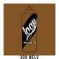 A black outline drawing of a raw umber spray paint can with the word "Loop" written on the face in script. The background is a color swatch of the same raw umber with a white border with the words "309 Wels" at the bottom.