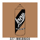 A black outline drawing of a tan spray paint can with the word "Loop" written on the face in script. The background is a color swatch of the same tan with a white border with the words "302 Bucarest" at the bottom.