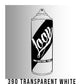 A black outline drawing of a grey to white gradient spray paint can with the word "Loop" written on the face in script. The background is a color swatch of the same grey to white gradient with a white border with the words "390 Transparent white" at the bottom.