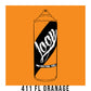 A black outline drawing of a poppy orange spray paint can with the word "Loop" written on the face in script. The background is a color swatch of the same poppy orange with a white border with the words "411 FL Orange" at the bottom.