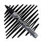 4mm round nib loop marker with a black nib ,grey body and black text over a black swatch.