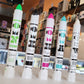 neon green,black, magenta, aqua, white art primo solid markers