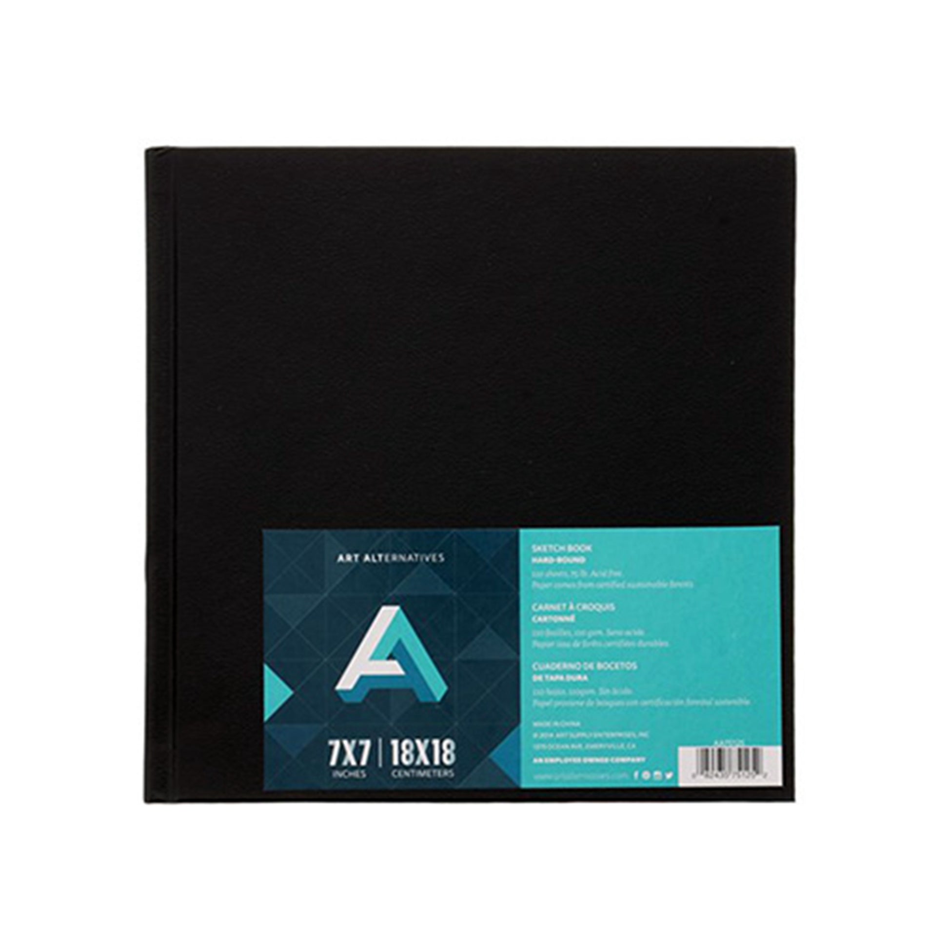 7 x7 black hard cover sketch book