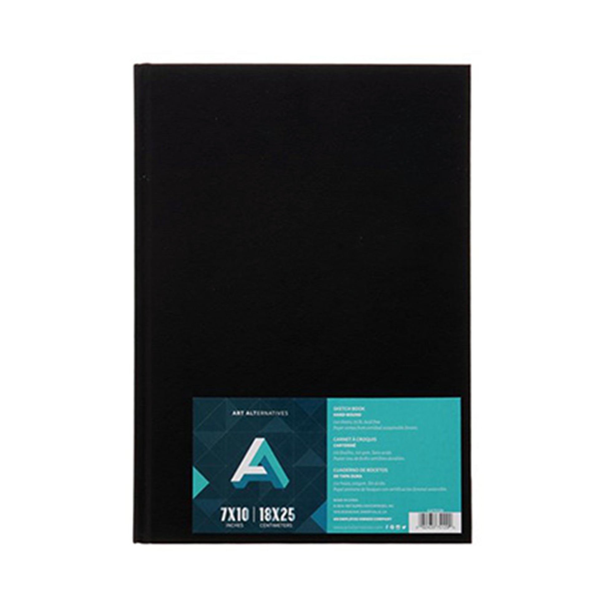 7 x 10 inch black hard cover sketchbook