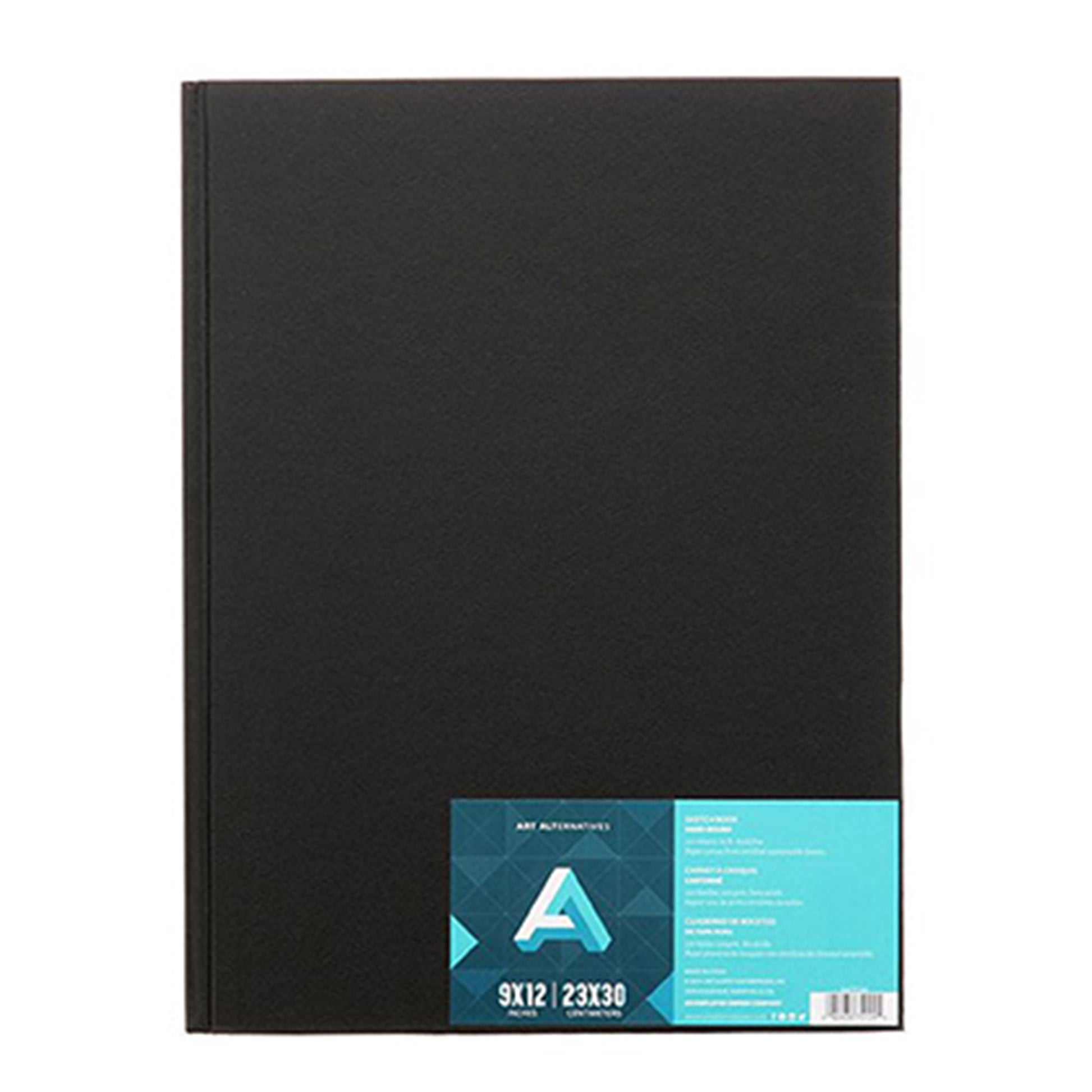 9 x 12 black hard cover sketch book