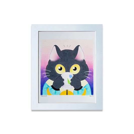 White frame of colored cat design