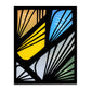 Spring colored painted canvas with abstract black lines