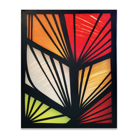 Autumn colored geometric painting