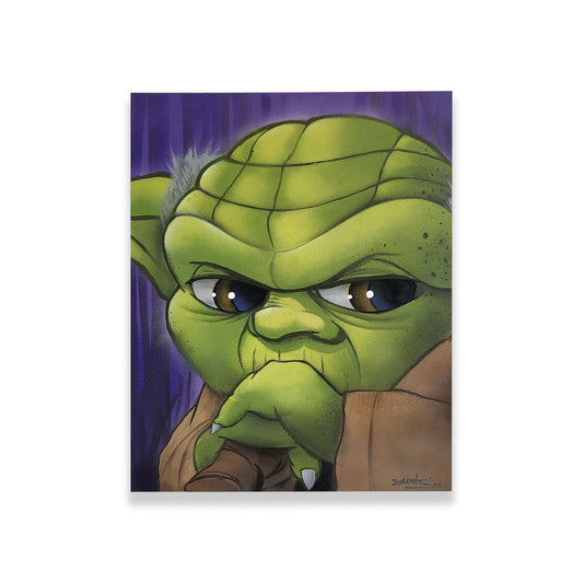 Star Wars Yoda painting on canvas original art.