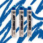 Three blue crayon type markers with a white label reading "Art Primo"