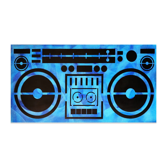 Painted canvas by graffiti artist SAINTS. 