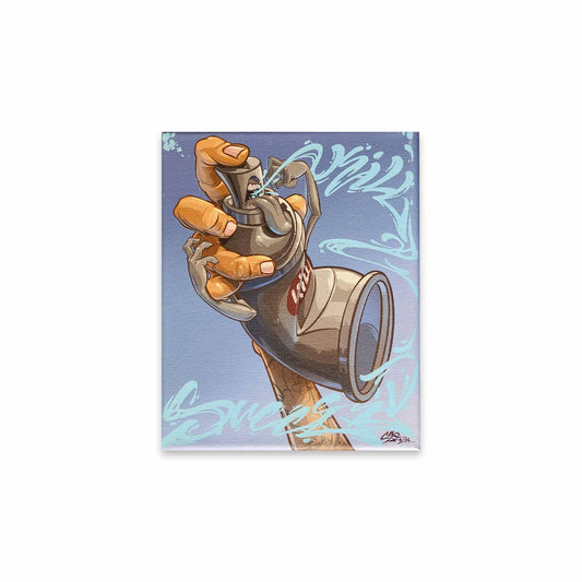 Spray paint character digital canvas print 