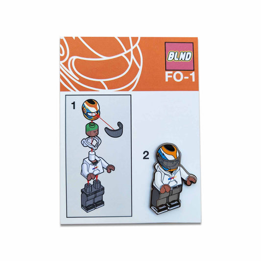 Carded Lego character of Frank Ocean pin