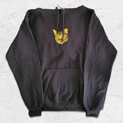 Graffiti Artist stencil cat design hoodie in black