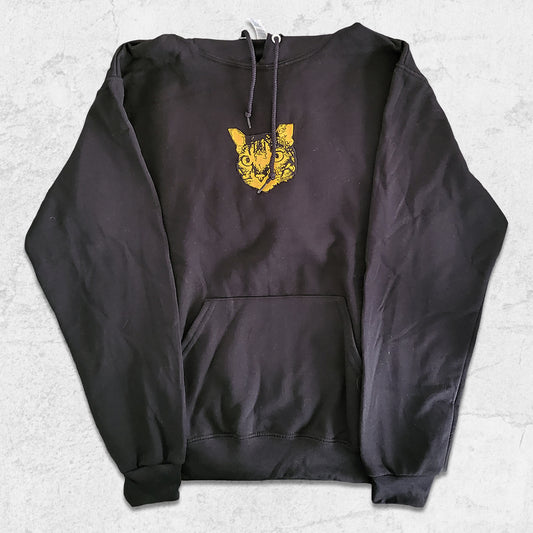 Graffiti Artist stencil cat design hoodie in black