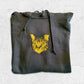 Graffiti Artist stencil cat design pull over hoodie in black