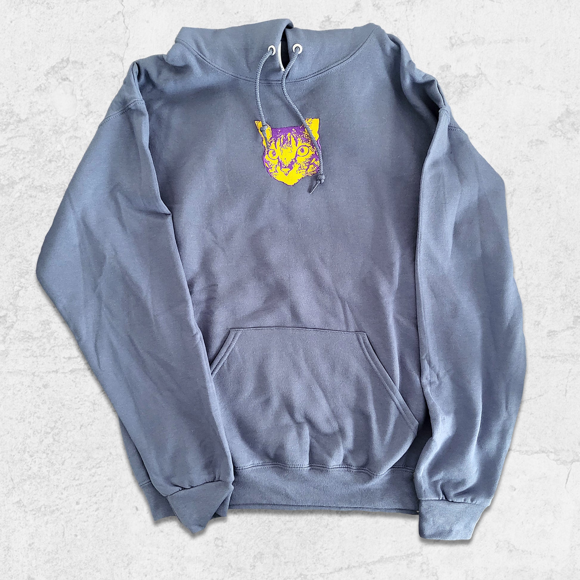 Graffiti Artist stencil cat design hoodie in powder blue