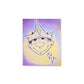 Purple and yellow printed canvas of character wearing a crown