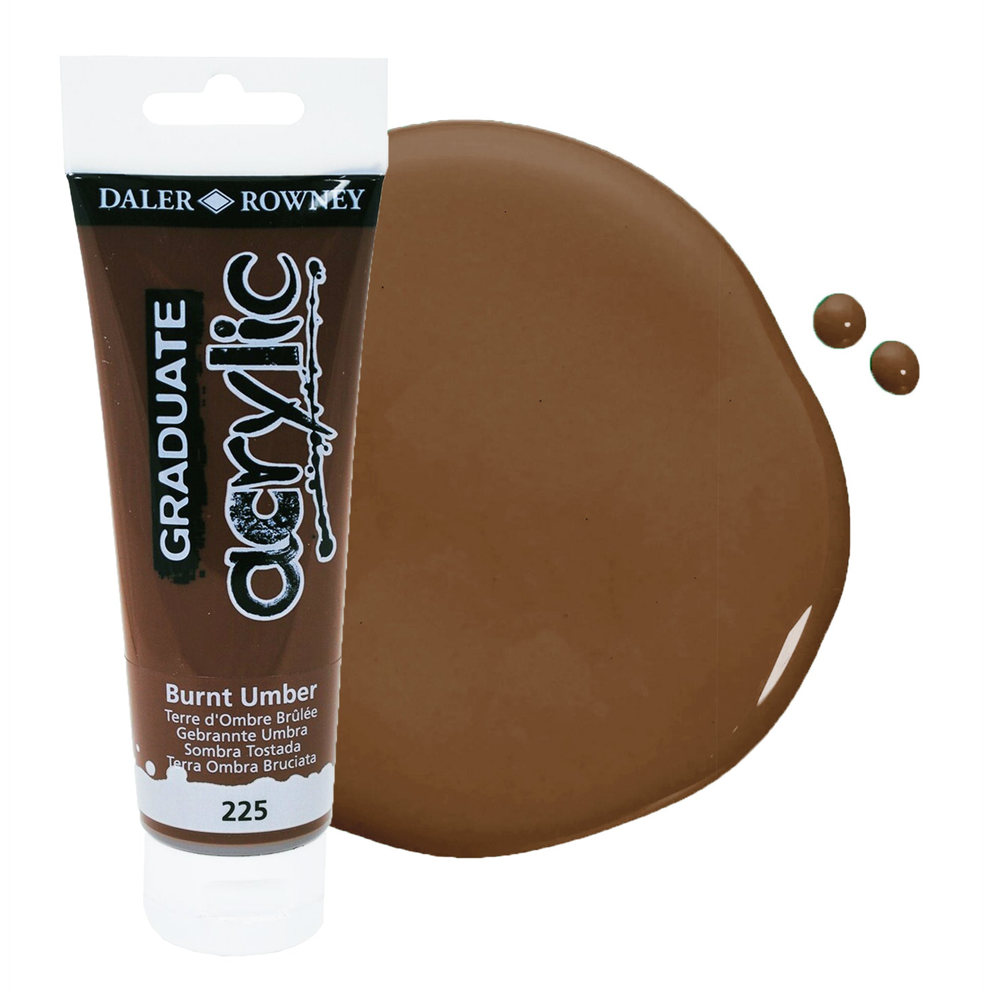 Daler & Rowney beginner's dark brown acrylic paint tube